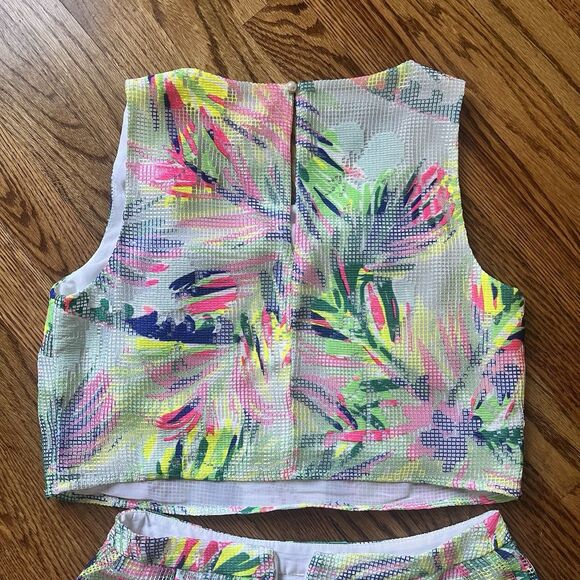 Lilly Pulitzer Hilah Matching Set Skirt and Crop Top Island Time Size 2 Tropical - Picture 7 of 15